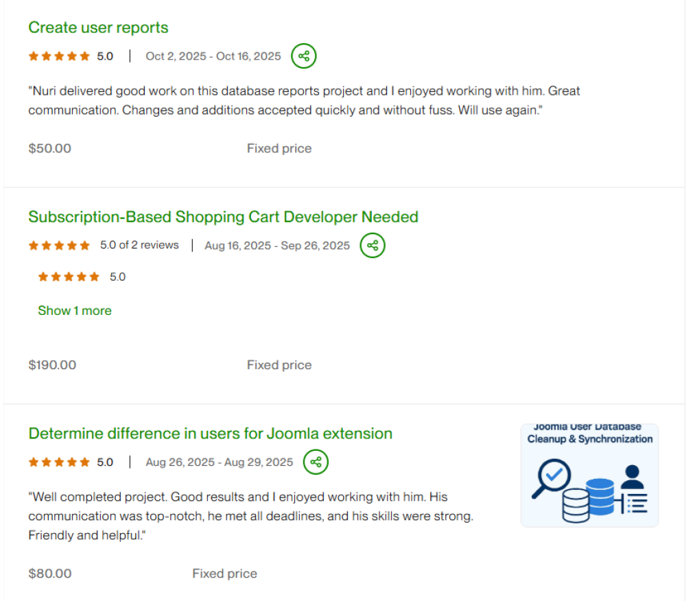 Beynəlxalq müştərilərlə real layihələr – şəxsi portfolyo